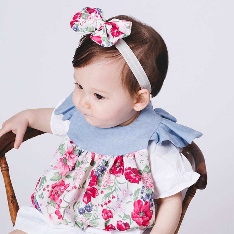 肩フリル花柄スタイ／Blooming girl bib | 目白のセレクトショップ